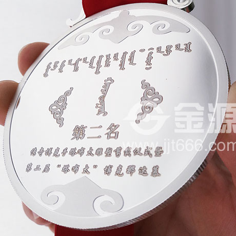 纯银奖牌表面局部激光