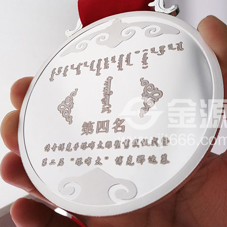 纯银奖牌表面局部激光